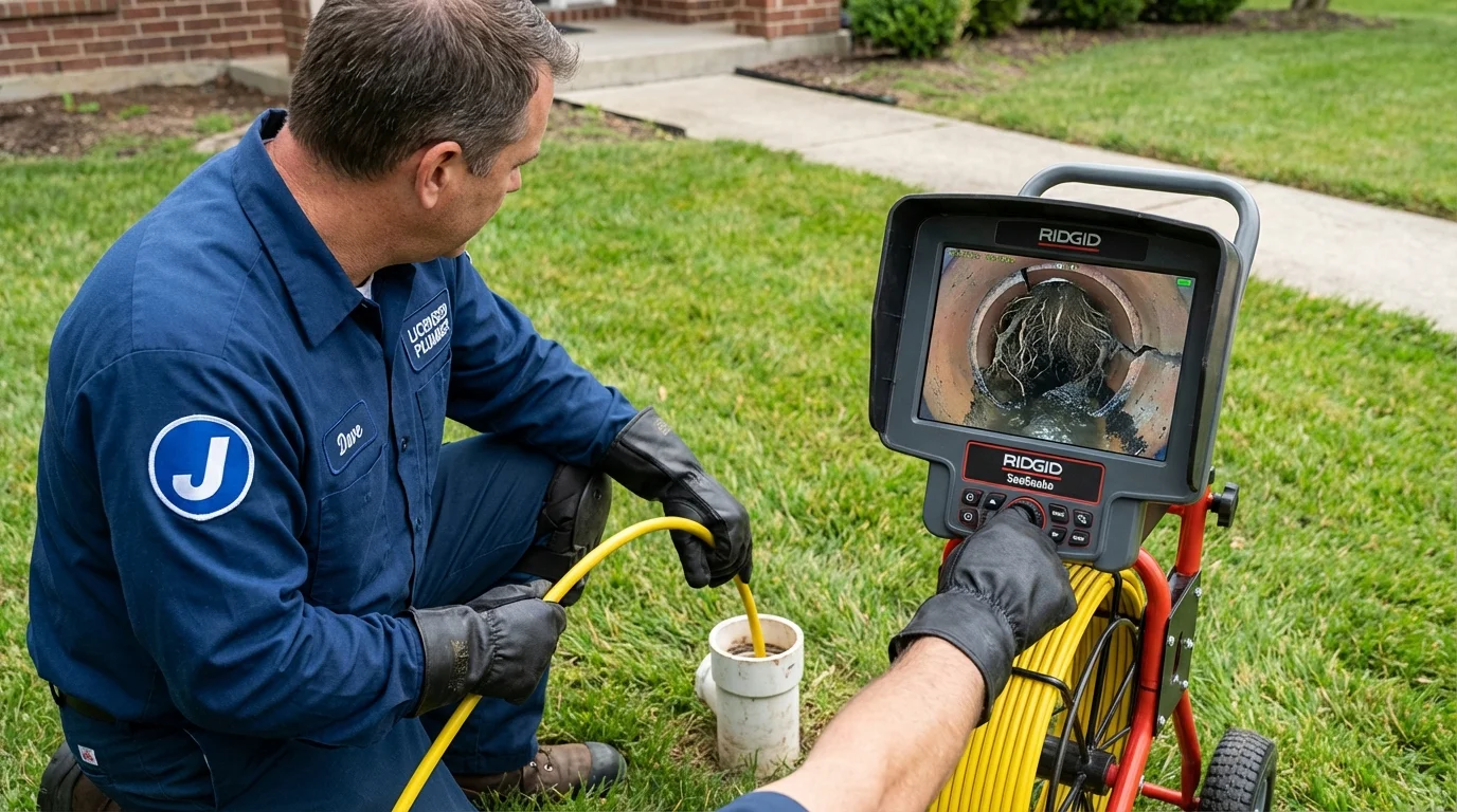 Sewer camera inspection being performed by Johns Plumbing LLC in Markham
